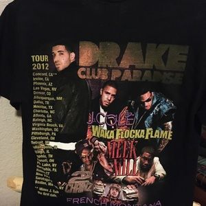 Drake club paradise 2012 tour T-shirt black